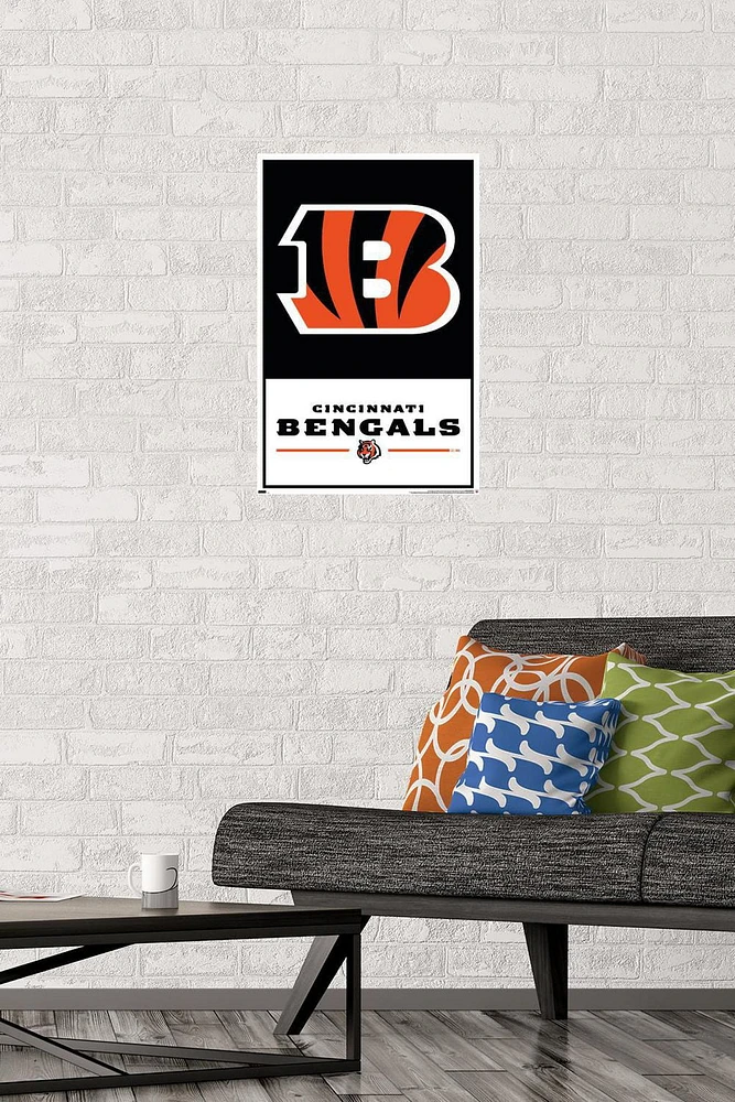 NFL Cincinnati Bengals - Logo 21 Wall Poster with Magnetic Frame, 22.375" x 34"