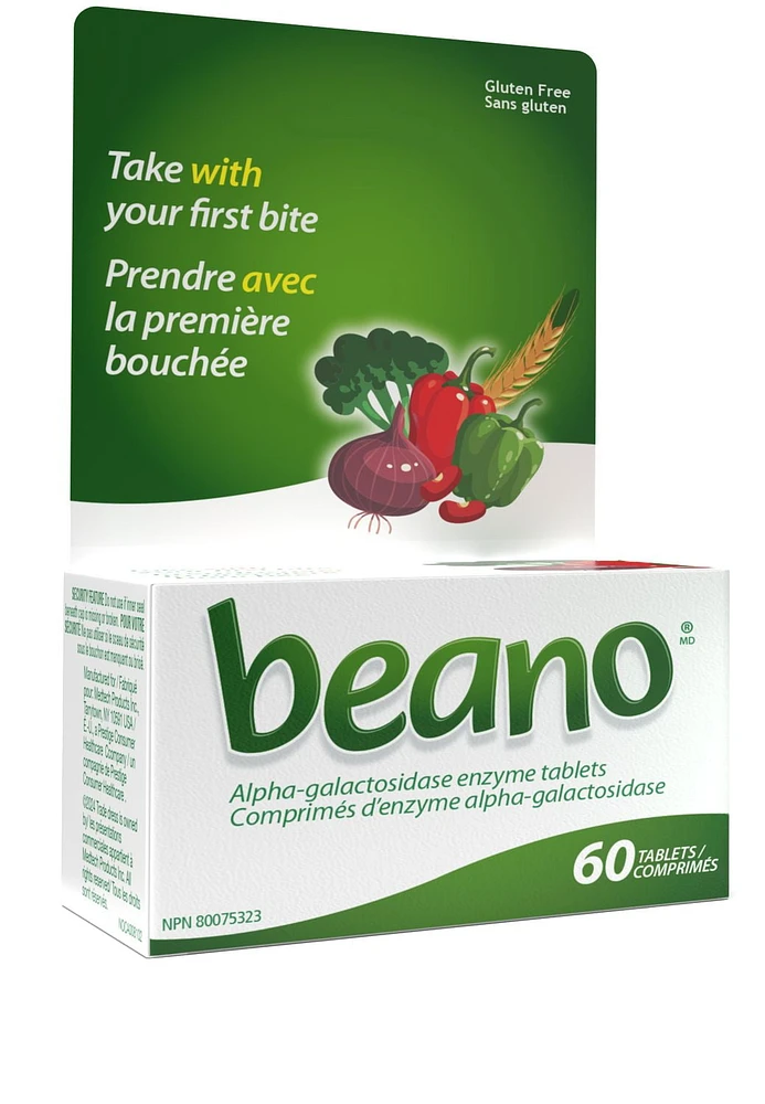 Beano Alpha-galactosidase Enzyme Tablets,, 60 Tablets