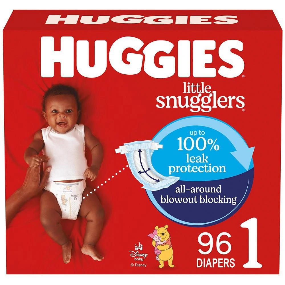 HUGGIES Little Snugglers Baby Diapers, Giga Pack, Sizes NB-2 | 84-84 Count, Sizes NB-2 | 84-84 Count