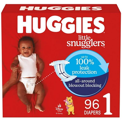 HUGGIES Little Snugglers Baby Diapers, Giga Pack, Sizes NB-2 | 84-84 Count, Sizes NB-2 | 84-84 Count