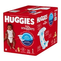 HUGGIES Little Snugglers Baby Diapers, Giga Pack, Sizes NB-2 | 84-84 Count, Sizes NB-2 | 84-84 Count