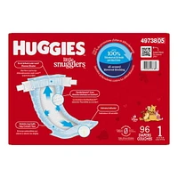 HUGGIES Little Snugglers Baby Diapers, Giga Pack, Sizes NB-2 | 84-84 Count, Sizes NB-2 | 84-84 Count