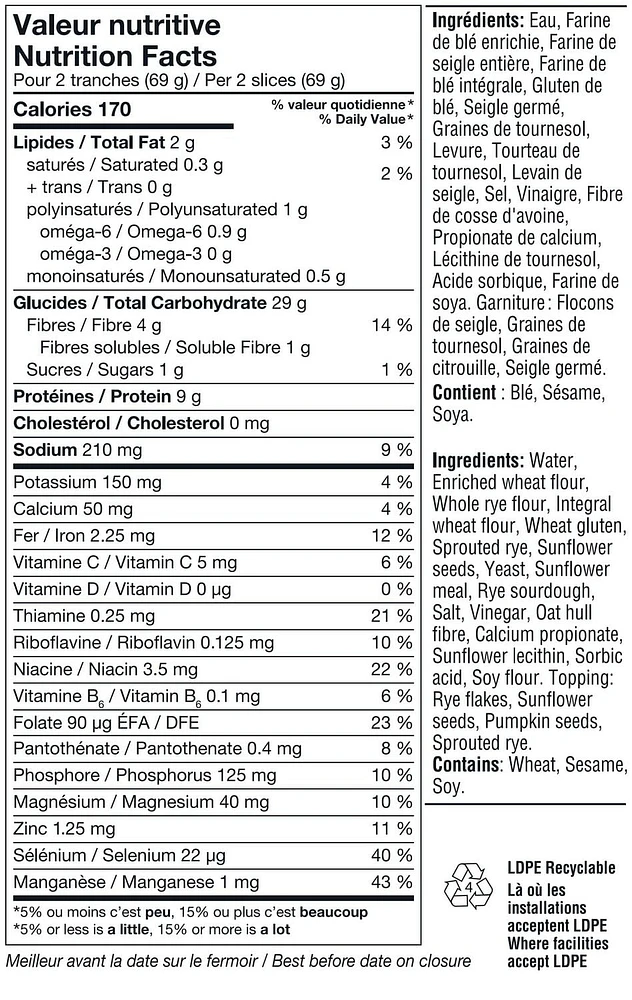 Pain Grains Gourmets Les Grains St-Méthode 550 g