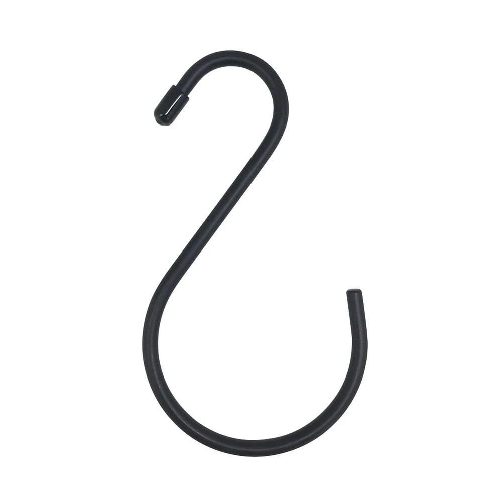 MS 6PK METAL S-HOOK, Metal S-Hooks, Black