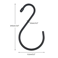 MS 6PK METAL S-HOOK, Metal S-Hooks, Black