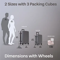 5-Piece Hardside Luggage Set: 28" Spinner Suitcase, 20" Carry-On & 3 Packing Cubes
