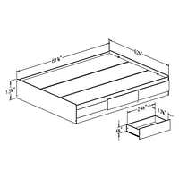 South Shore Vito Queen Storage Bed (60'') with 2 Drawers