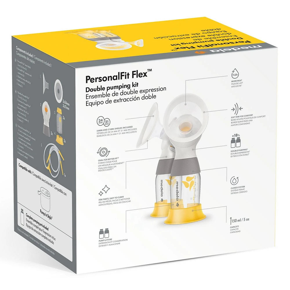 Medela Classic PersonalFit Flex Double Pumping Kit for Electric Breast Pumps, Compatible with Pump In Style with MaxFlow, PersonalFit Flex breast pump kit