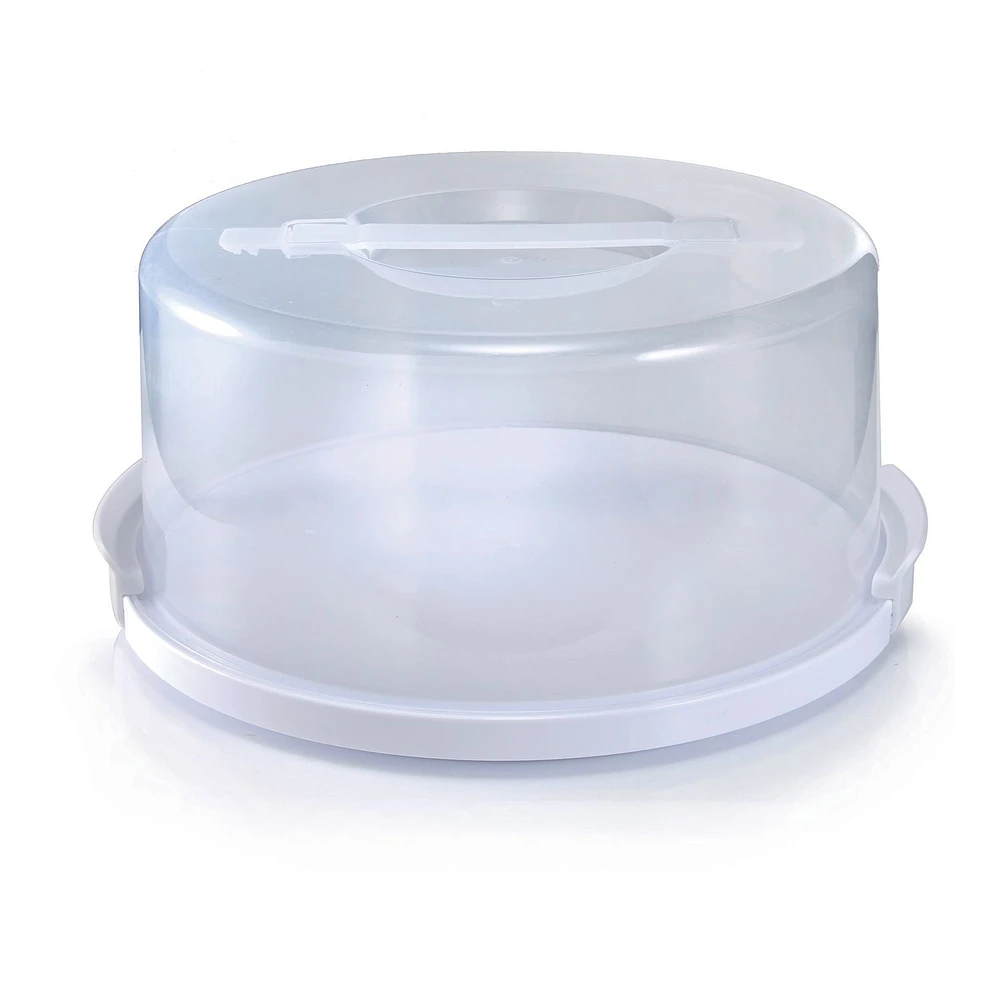 Mainstays 12 inch Clear Cake Carrier with 2pk 9 inch Gray Round Pans, Carbon Steel, MS CAKE CARRIER WITH 2 PAN