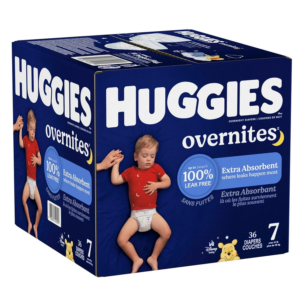 Couches pour bébé Huggies Overnites Nighttime, tailles: 3-7 |36- 66 unités Tailles 3-7| 36-66 Unités