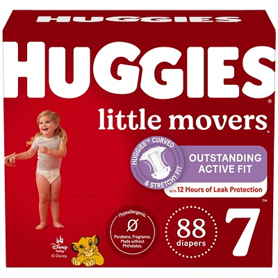 HUGGIES Little Movers Diapers, Econo Pack, Sizes: 3-7, Sizes: 3-7 | 156-80 Count, HUG DPR S3-7 168-88
