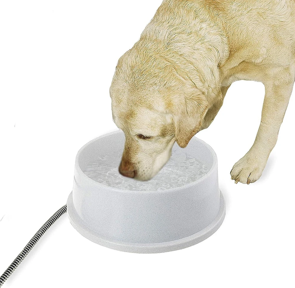 K&H Thermal-Bowl Outdoor Large Heated Dog Bowl Grey