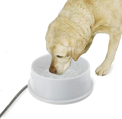 K&H Thermal-Bowl Outdoor Large Heated Dog Bowl Grey