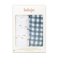 Lulujo - Baby, Infant - Boho Collection - Cotton Muslin Swaddle Blankets - 2 Pack