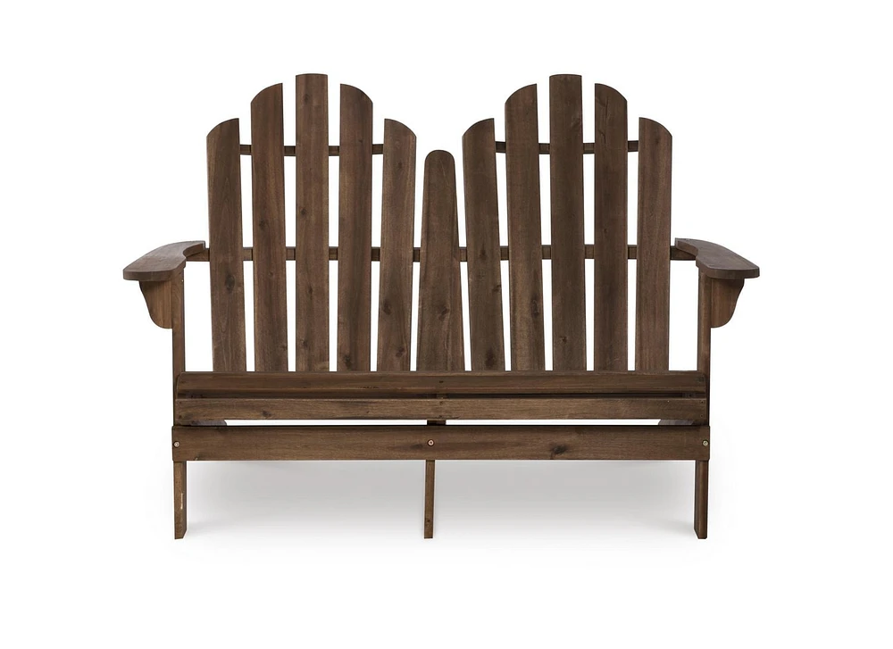 Teak Adirondack Outdoor Double Bench