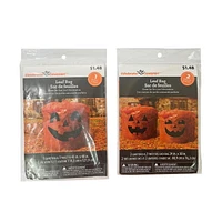 Way to celebrate  1pk Leaf Bag with Pumpkin Face for Halloween Outerdoor Decor