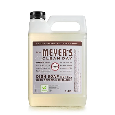 Mrs. Meyer's Clean Day Liquid Dish Soap Refill, Lavender Scent, 1.4L