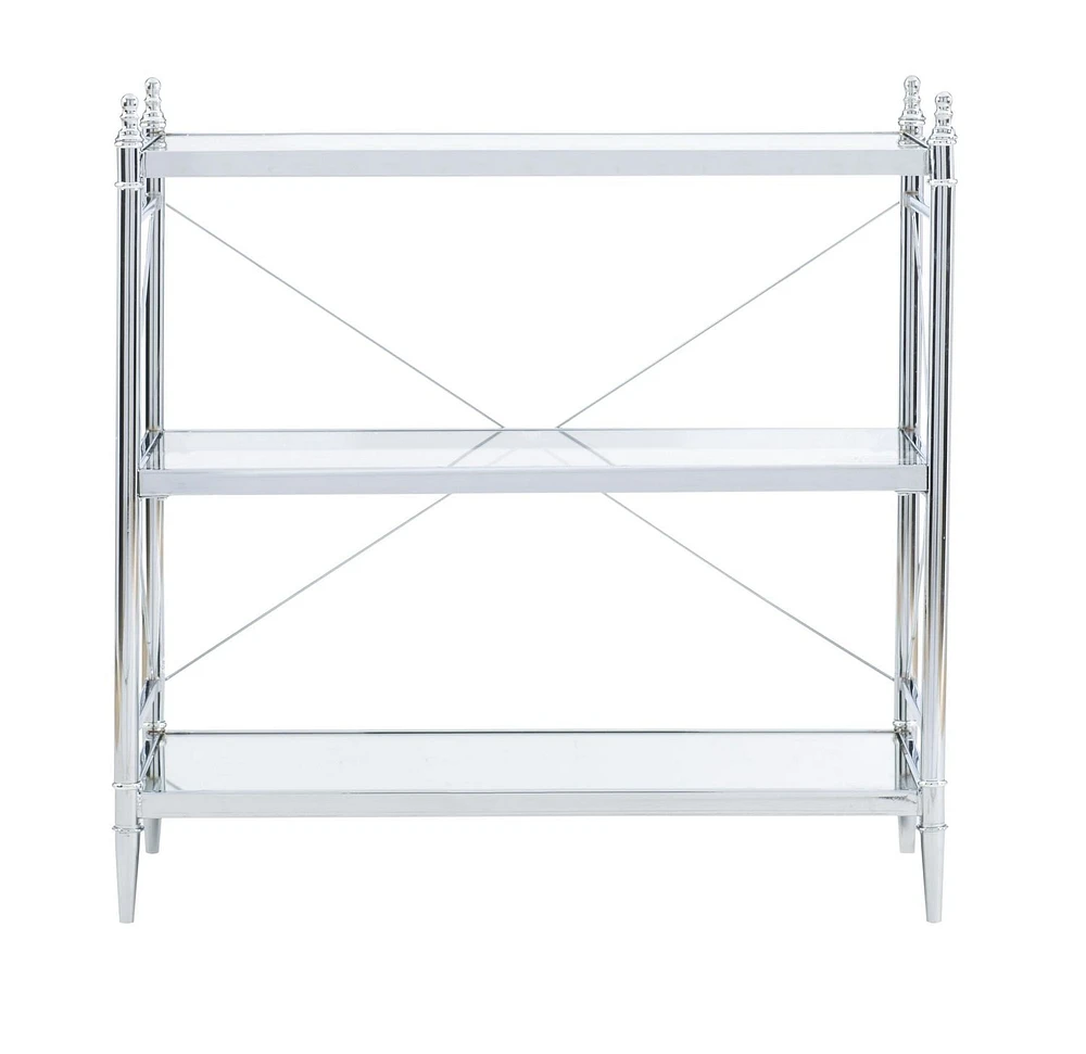 Grayton Chrome and Glass Floor Console