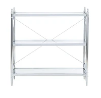 Grayton Chrome and Glass Floor Console