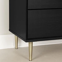 South Shore Hype End Table Black Oak and Faux Carrara Marble