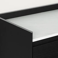 South Shore Hype End Table Black Oak and Faux Carrara Marble