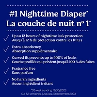 Couches pour bébé Huggies Overnites Nighttime, tailles: 3-7 |36- 66 unités Tailles 3-7| 36-66 Unités