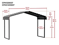 Arrow Metal Canopy 12 x 6 x 7 ft. Eggshell