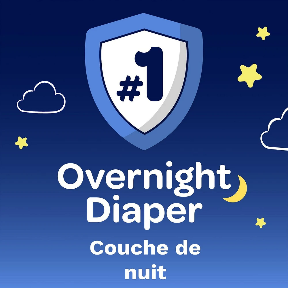 Couches pour bébé Huggies Overnites Nighttime, tailles: 3-7 |36- 66 unités Tailles 3-7| 36-66 Unités