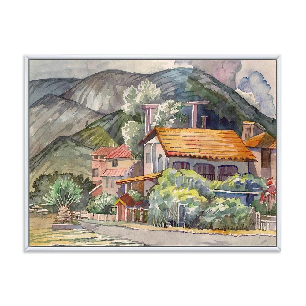 Designart Greek Landscape Off The Coast Of The Aegean Sea FLOAT FRAME WALL ART