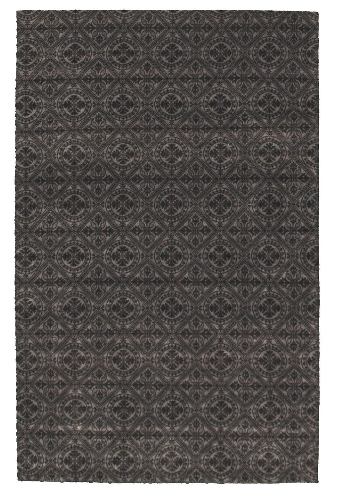 ECARPETGALLERY 4'0" x 6'3"  Transitional Collage Handmade Area Rug for Living Room, Dining Room and Bedroom in Black