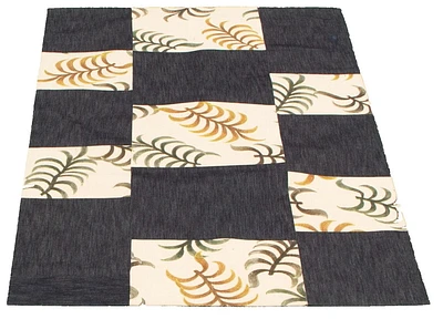 ECARPETGALLERY 3'10" x 5'11" Transitional Collage Handmade Area Rug for Living Room, Dining Room and Bedroom in Blue