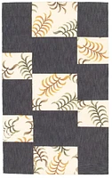 ECARPETGALLERY 3'10" x 5'11" Transitional Collage Handmade Area Rug for Living Room, Dining Room and Bedroom in Blue