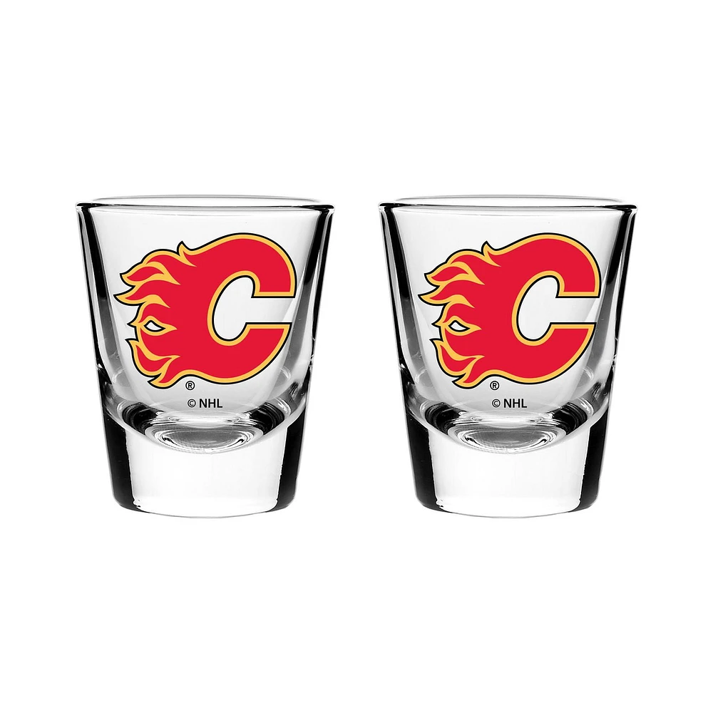 The Sports Vault 2PK Shot Glass Set Calgary Flames