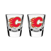 The Sports Vault 2PK Shot Glass Set Calgary Flames