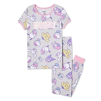 Pyjama 2 pièces Hello Kitty et ses amis pour filles Tailles TP-G
