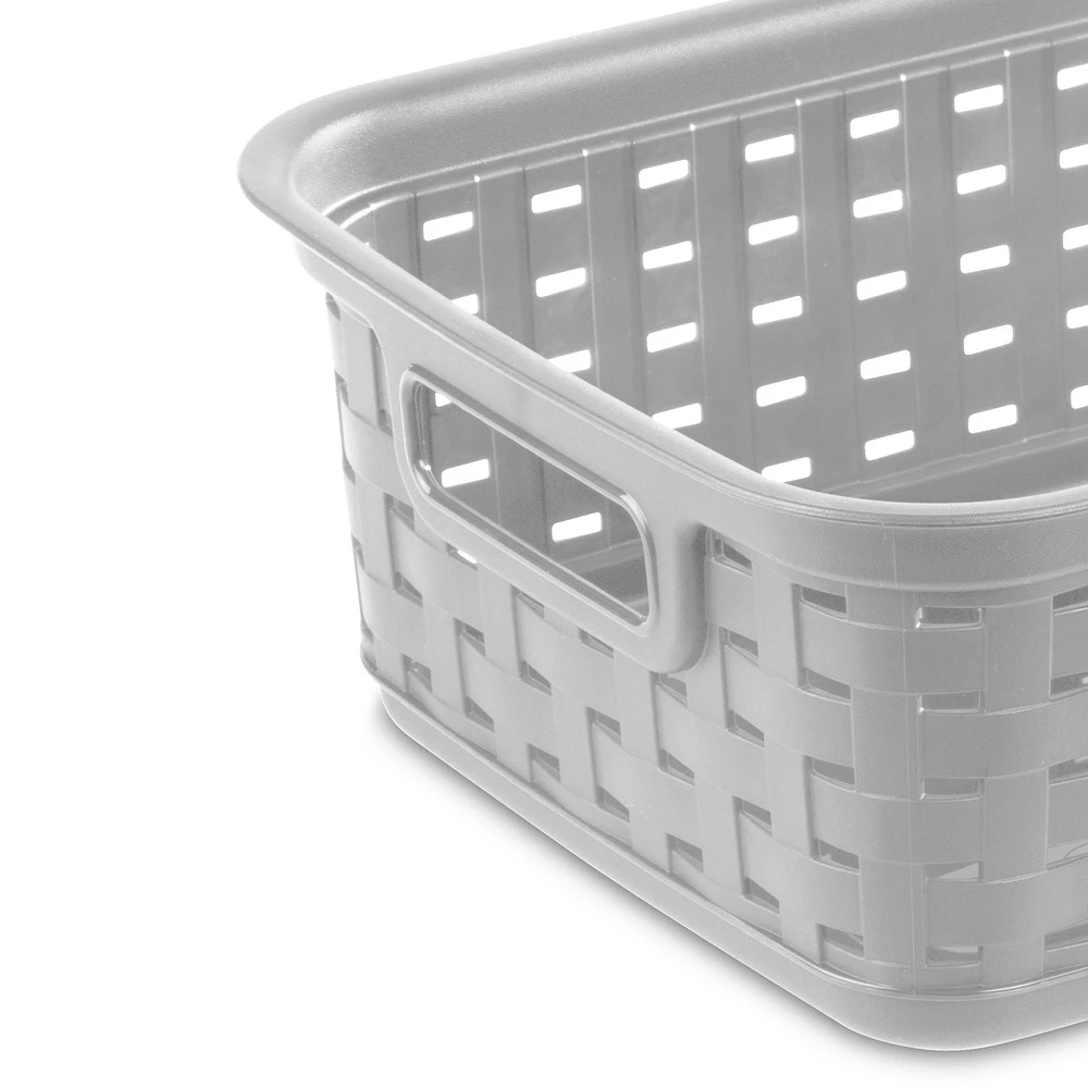 Sterilite  Set of (3) Small Weave Baskets- Grey