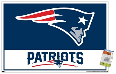 NFL New England Patriots - Logo 21 Wall Poster, 22.375" x 34" Framed