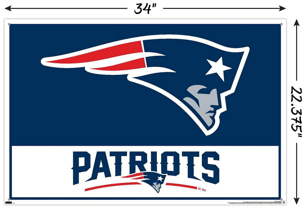 NFL New England Patriots - Logo 21 Wall Poster, 22.375" x 34" Framed