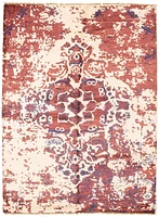 ECARPETGALLERY 5'7" x 7'8" Bordered Jules Oushak Hand-knotted Area Rug for Living Room, Dining Room and Bedroom in Ivory