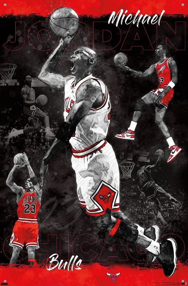 Michael Jordan - Sketch Wall Poster, 22.375" x 34" Framed