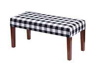 Upholstered Bench with Wood Legs