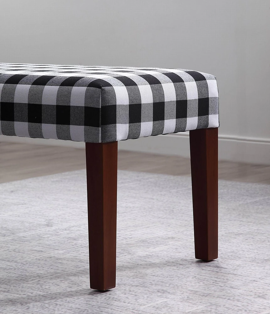 Upholstered Bench with Wood Legs