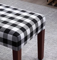 Upholstered Bench with Wood Legs