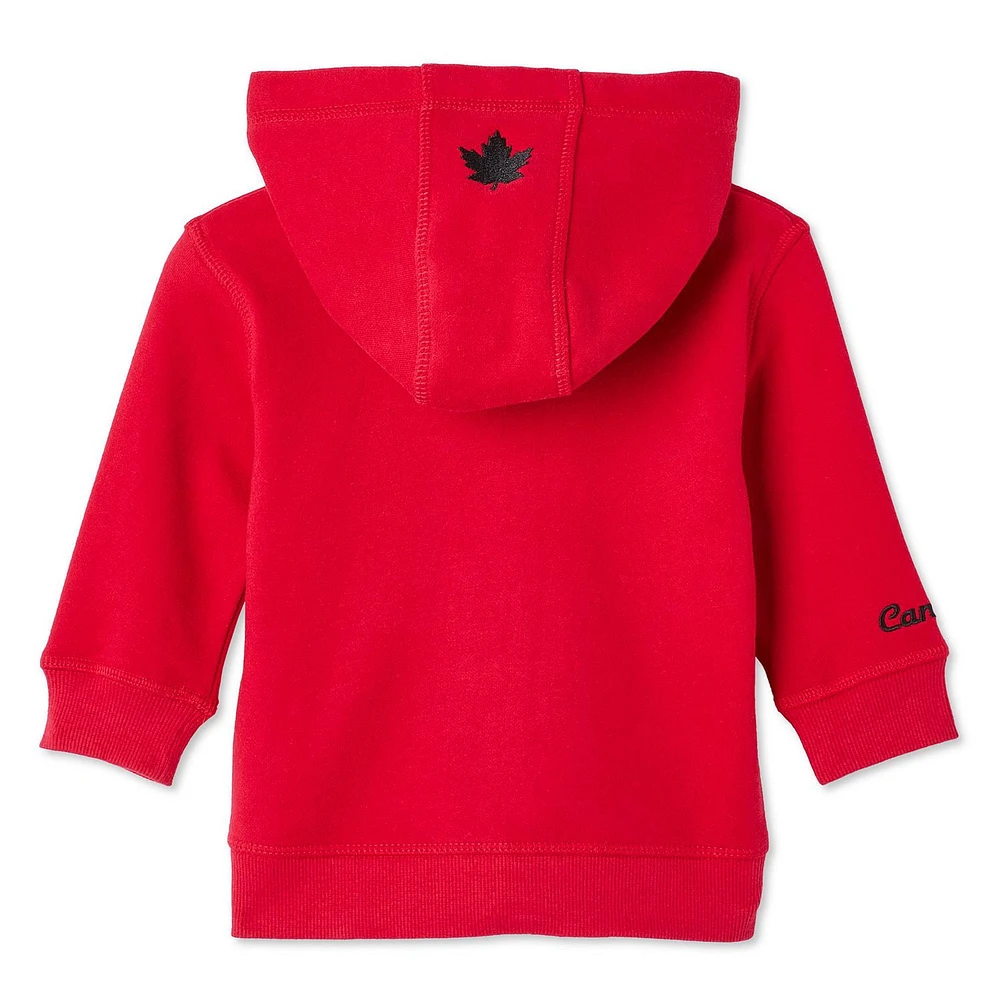 Chandail à capuchon zippé sur la longueur Canadiana collection non genrée pour nourrissons Tailles 0-24 mois
