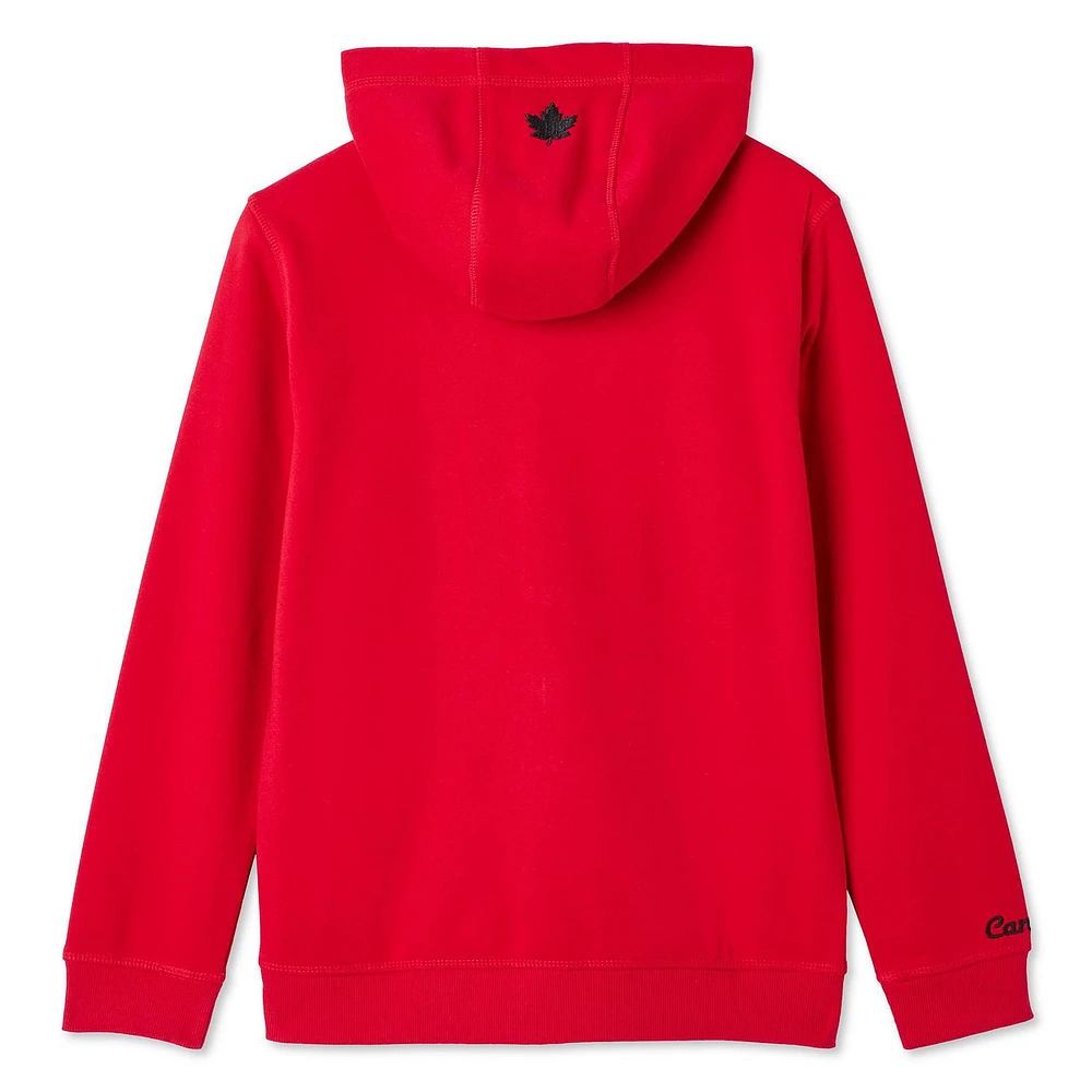 Haut à capuchon zippé sur la longueur Canadiana collection non genrée pour enfants