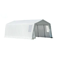 11X20X8 NORTHERN SHELTER PEAK W/CURTAIN, 11x20x8 Fabric Covered Garage