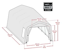 11X20X8 NORTHERN SHELTER PEAK W/CURTAIN, 11x20x8 Fabric Covered Garage