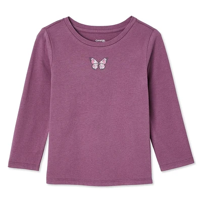 T-shirt à manches longues George pour petites filles Tailles 2T-5T