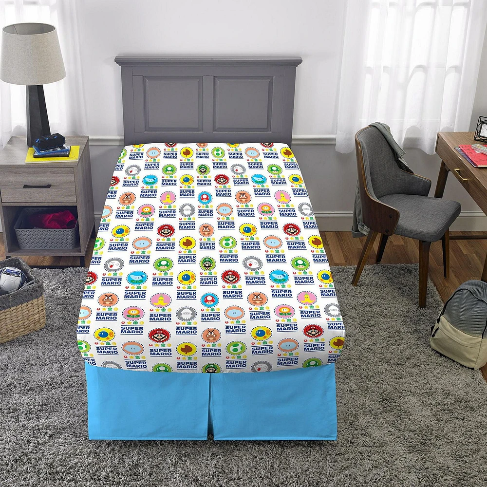 Super Mario "Power Up" Twin Sheet Set, Super Mario Twin Sheet Set