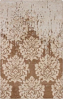 ECARPETGALLERY 4'10" x 7'9"  Contemporary La Seda Hand-knotted Area Rug for Living Room, Dining Room and Bedroom in Brown